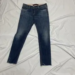 【美脚抜け感】YANUK ヤヌーク スキニーデニム 24 カットオフ インディゴ