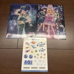 アイカツ 霧矢あおい C賞 クリアポスター & ステッカーセット