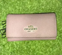 COACH ピンク レザー キーケース
