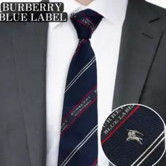 美品✨BURBERRY BLUE LABEL ネクタイ　ホースロゴ　ネイビーのサムネイル