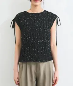 プリーツシアーシャーリングブラウス　VIS