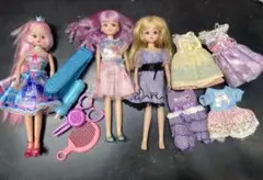リカちゃん人形3体と 服7着付き 夢かわユニコーン マジックロングヘア 同梱可