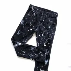 153. 【美品】WASK★ワスク ペイントデニム ブラック 150cm