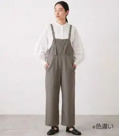 Samansa Mos2 blue/サロペット/オーバーオール/グレージュ