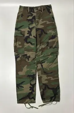 90s RAMP 迷彩 ウッドランドカモ カーゴパンツ バギー 極太 W38 90's USA製 interstate ウッドランドカモフラージュ柄 6ポケットカーゴ