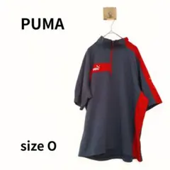 PUMA 半袖ハーフジッププルオーバー グレー レッド N-135のサムネイル