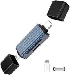 USB-C lightning + カードリーダー OTG対応 S 2-in-1
