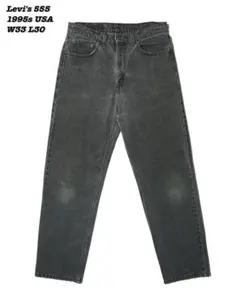 Levi's 555 Black Denim Pants USA 1995s