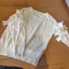 somariホワイトリボン付きニット