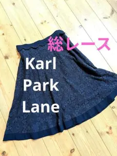 最終価格 KarLParkLane 総レース フレアスカート ネイビーのサムネイル