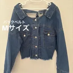 デニムジャケット ショート丈 Mサイズ　バックベルト