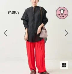 FREAKS STORE　大人気シャツ　バンドカラー　オーバーサイズ　シアー