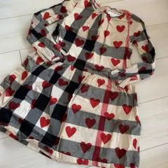 バーバリー　大人気　ハート　ノバチェック　ワンピース　128 120 130