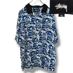 STUSSY 盆栽柄 オープンカラーシャツ XL 総柄 ボンサイ 希少サイズのサムネイル