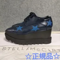 袋有35.5サイズ22.5cm〜23cmステラマッカートニーエリス紺色　星水色