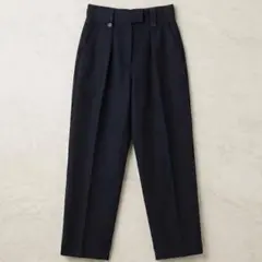 PLST プラステ ポリエステルヘリンボンハイライズテーパードパンツ