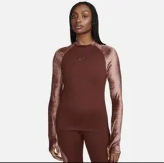 新品未使用Nike ナイキDRI-FIT長袖トップスランニングベロアレディースS