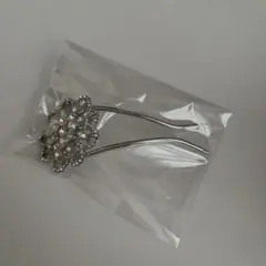 コマチヘア 髪飾り シルバー 花