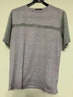 【アラミス】 　麻混 半袖Tシャツ パープル×グレーのサムネイル