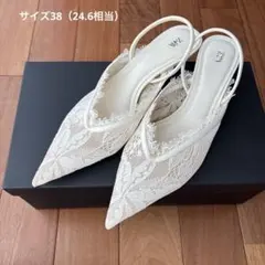 新品未使用】ZARA 刺繍＆レースキトンヒールシューズ 35 - メルカリ