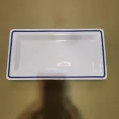 長方形 プレート 皿 ホワイト ブルーライン