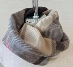 人気❤️ミルクティー❤️チェック　ベージュ　フリース　　スヌード　マフラー　防寒