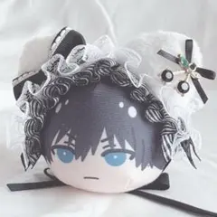 ヘッドドレス おまんじゅう ちびぐるみ ブルーロック ぱぺっと 猫耳黒さくらんぼ