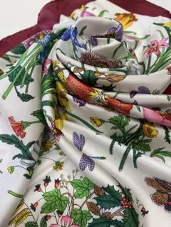 47613☆GUCCI グッチ スカーフ 花柄 フローラ柄 ストール ショール