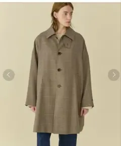 【ORCIVAL】オーシバル　ステンカラーコート　チェックロングコート