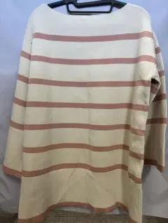 chicoクリーム色とピンクのストライプ 長袖トップス F