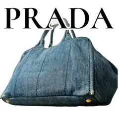 プラダ カナパＬサイズ デニム PRADA プラダ バッグ CANAPA DENIM BLUE 1BG642 AJ6 F0E93