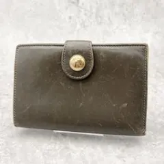 オールドグッチGUCCI がま口二つ折り財布 ウォレット レザー vintage