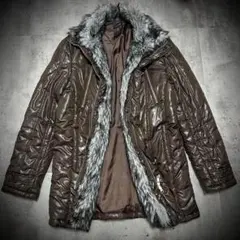 00s Y2K archive ファー ダウンコート 平成初期 お兄系 光沢