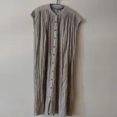 ロングワンピース 　ロングジレ　シワ加工　ゆったり