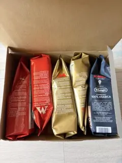 色んな香り・味わいを 楽しめる】デロンギ コーヒー豆 5袋バラエティ
