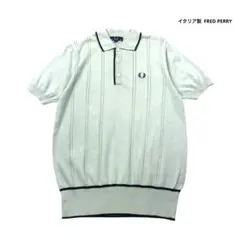 イタリア製 FRED PERRY サマーニット ポロシャツ　刺繍 M