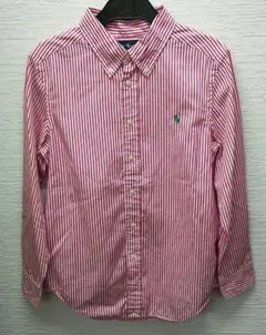 ラルフローレン　ピンクボーダー　ボタンダウン　シャツ　150㎝