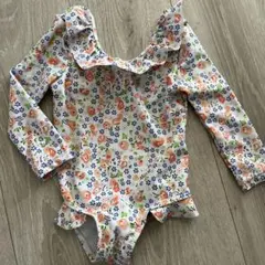 m*6様 花柄 長袖 ベビー水着 70