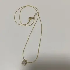 ネックレス ゴールド シンプル 一粒 ダイヤ風