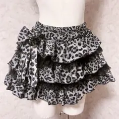 平成ギャル　Y2K ヒョウ柄フリルミニスカートコスプレ風