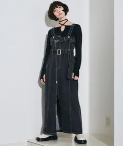 ELLEgirl エル ガール　マルチウェイデニムジャンパースカート　ブラック