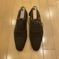 Santoni サントーニ　黒 スエード レースアップシューズ