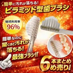 奇跡必然の歯ブラシ 【6本まとめ売り】 ピラミッド型 歯ブラシ 驚きの汚れ落ち