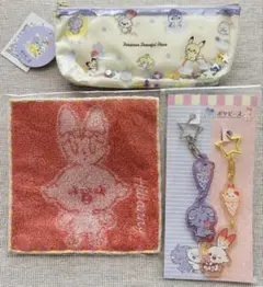 ポケピース ペンケース（ポーチ）、ハンカチ、キーホルダー 3点セット ポケモン