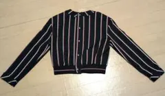 ZARA ブルゾン ストライプ 紺×赤 長袖 上着