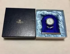 稼働品 MIKIMOTO ミキモト 置時計 パール付 ブルー 箱 説明書のサムネイル