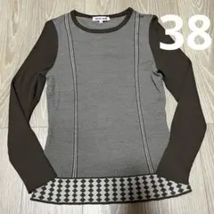 HANAE MORI ニット 長袖 ブラウン系 38 毛100%