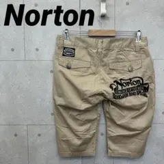 タグ付未使用 Norton ノートン チノハーフパンツ 刺繍 S カーキのサムネイル