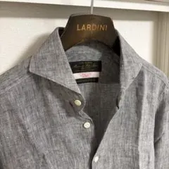 【美品】ナノユニバース CANCLINIリネン ホリゾンタルカラーリネンシャツのサムネイル