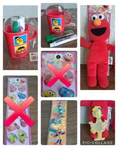 【新品/昭和レトロ】セサミストリート　歯ブラシセット　エルモ　ストラップ
